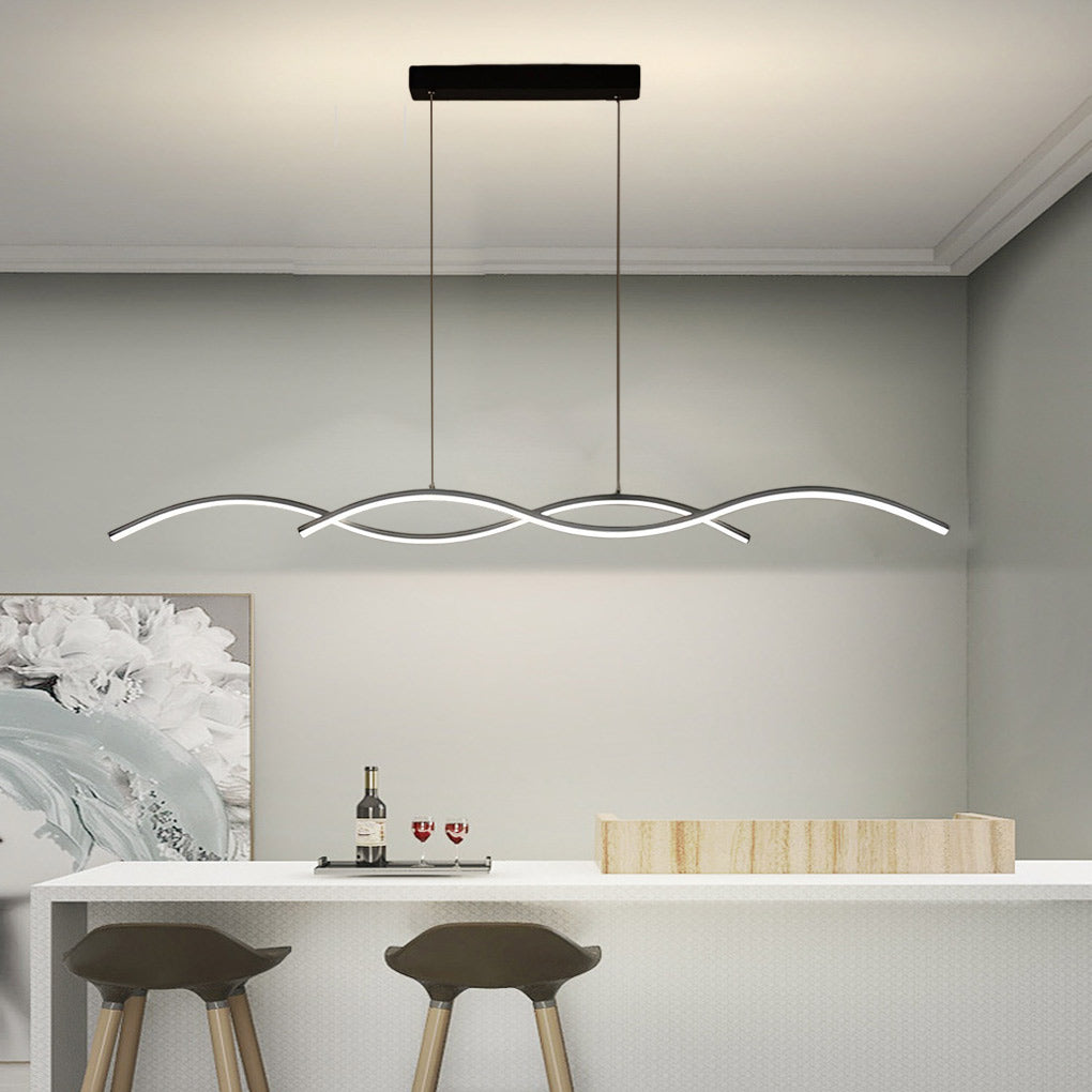 Wavy Lines Minimalist LED Ins Nordic Dining Room Chandeliers Hanging Lamp - Dazuma