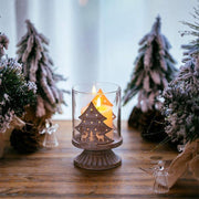 4 - Piece Vintage Antique Pillar Candle Holder Hurricane Candlestick Holders