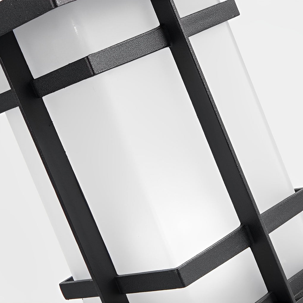 Modern Solar LED Bollard Lights with Ancient Asian Style Top Waterproof Outdoor Light