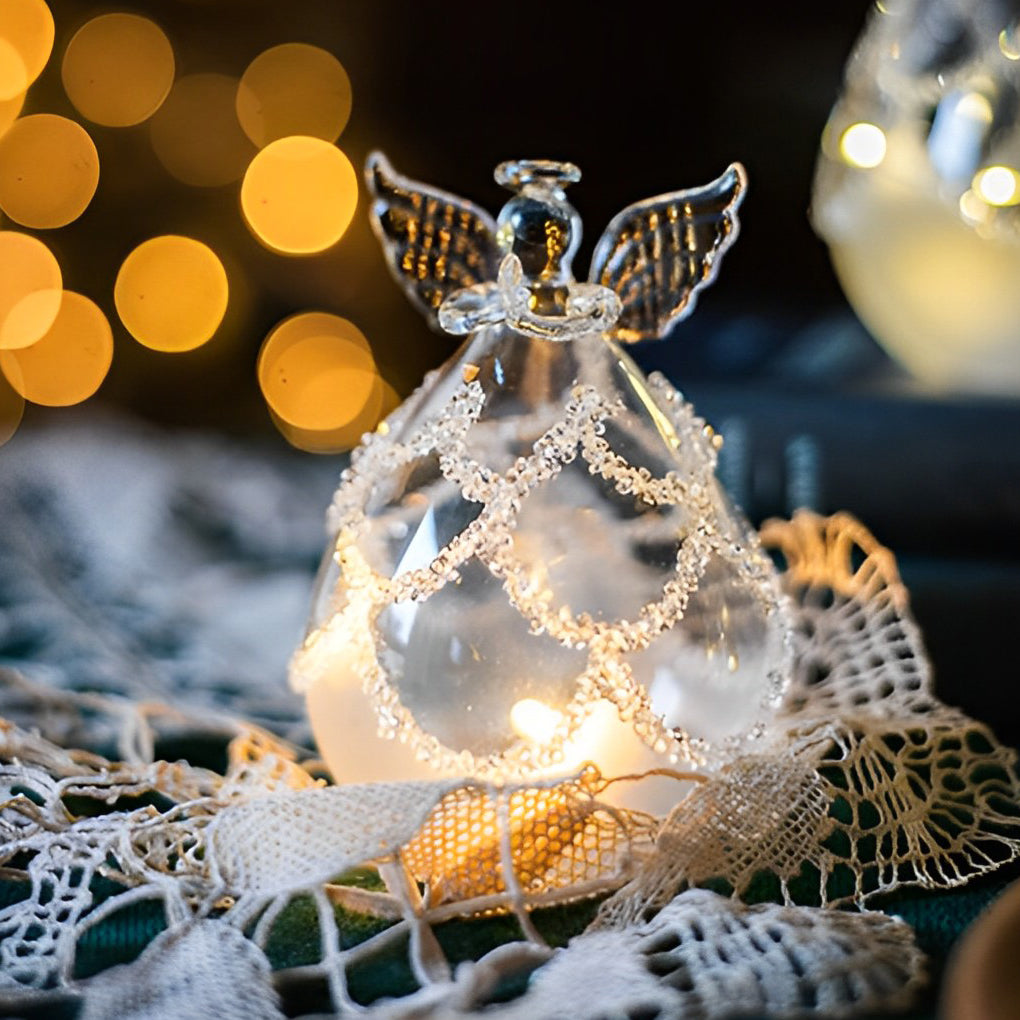 Creative Glass Angel Design LED Night Lighting Decoration Desk Lamp