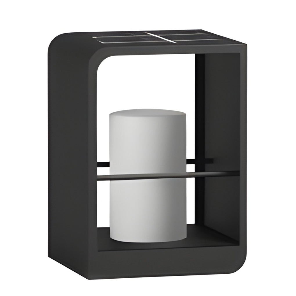 Rectangular Frame Waterproof Black Modern Solar Lights Outdoor Lanterns - Dazuma