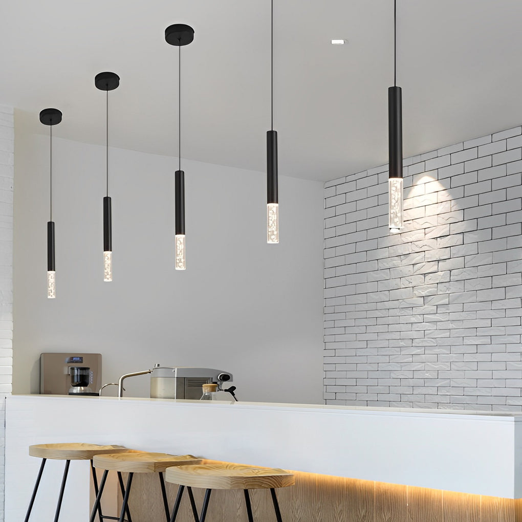 Personality Minimalist LED Black Nordic Pendant Light Kitchen Island Lighting