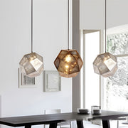 Geometric Round Electroplated Metal Postmodern Pendant Light Chandelier - Dazuma