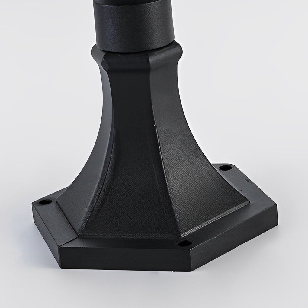 Ancient House Style Solar LED Post Light with 3-Step Dimming Durable Outdoor Lamp