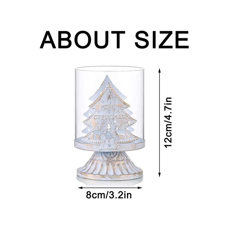 4 - Piece Vintage Antique Pillar Candle Holder Hurricane Candlestick Holders