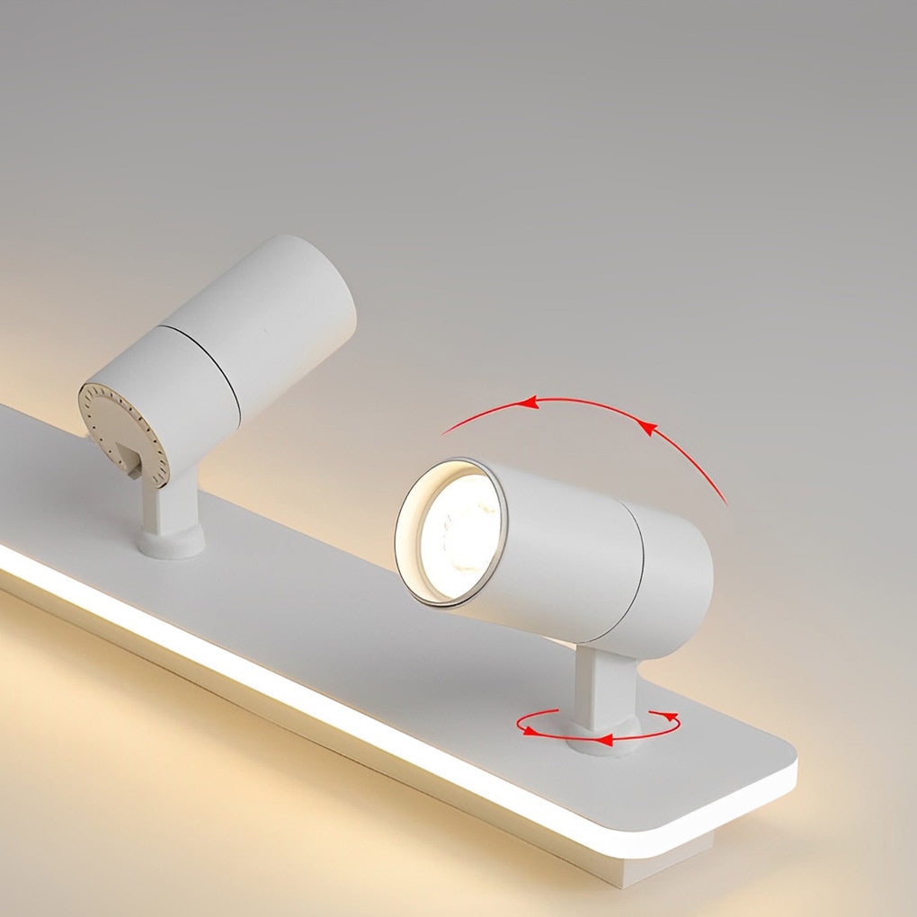 Minimalist Long Strip 2/3/4 Light LED Flush Mount Adjustable Spotlight