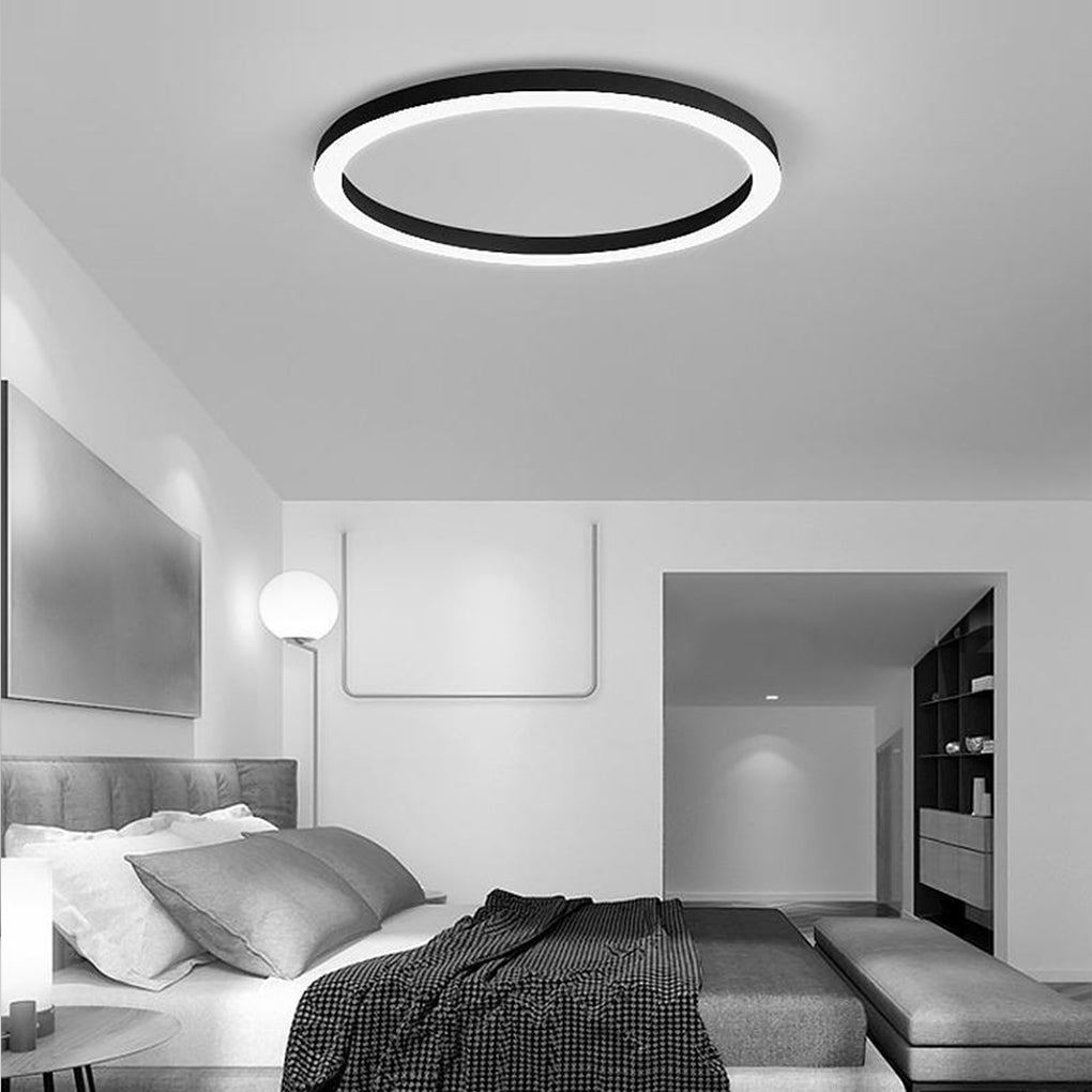 16'' Modern Simple Circle Flush Mount LED Lights Dimmable Ceiling Lights with Remote - Dazuma
