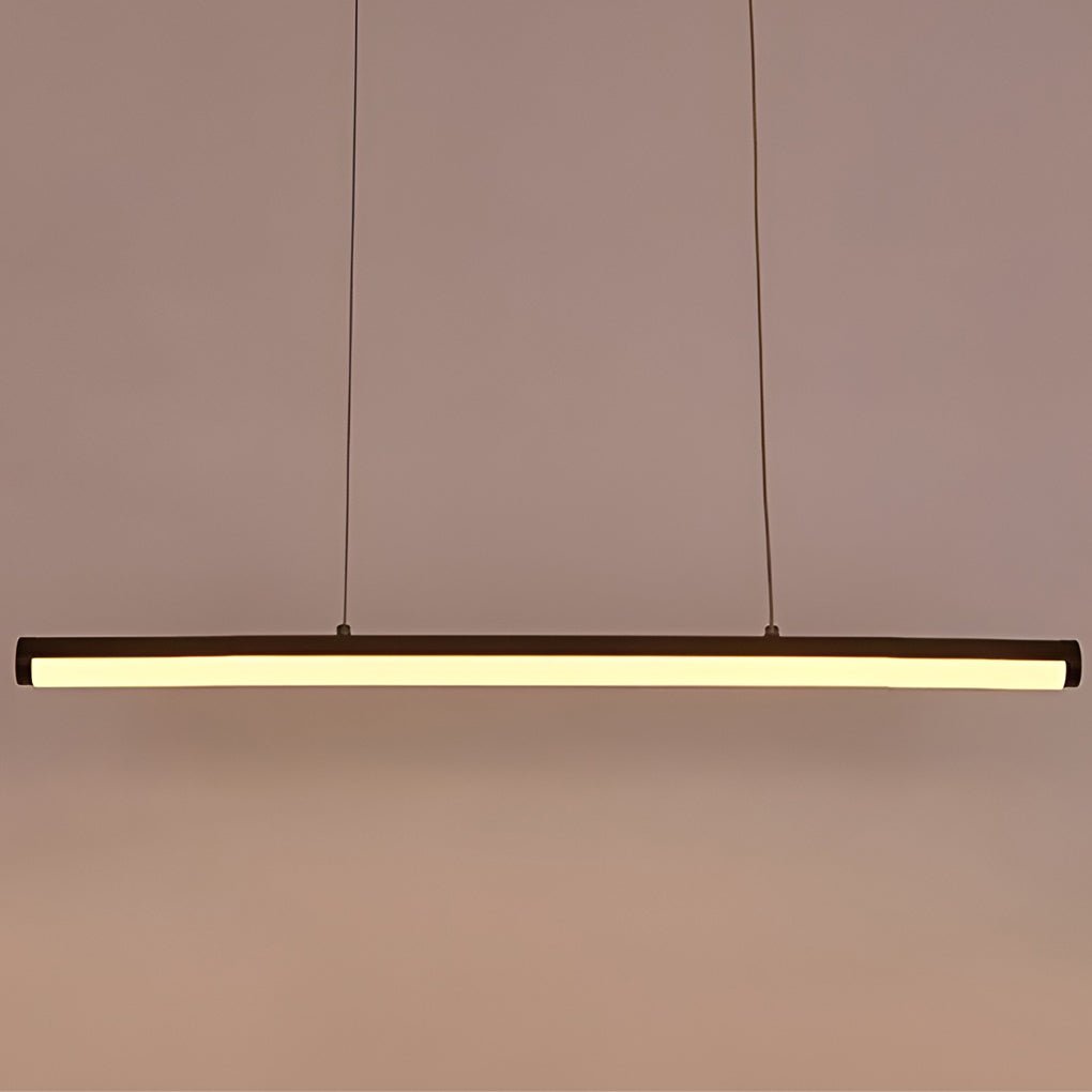 16'' Rectangular Long Matt Black Pendant Light Adjustable Warm White Ceiling Lights - Dazuma