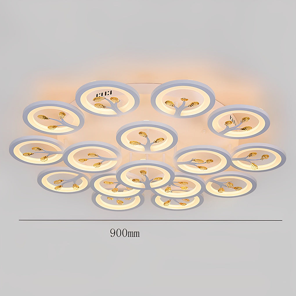16 Lights Flower Dimmable LED White Nordic Ceiling Lights Flush Mount Lighting