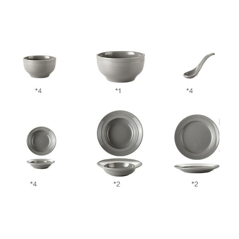 Farmhouse Ceramic Dinnerware Bowls Plates Set