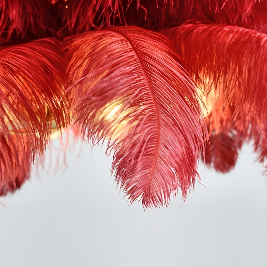 Creative Feathers Copper Ins Nordic Chandelier Flush Mount Ceiling Light