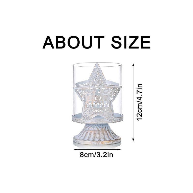 4 - Piece Vintage Antique Pillar Candle Holder Hurricane Candlestick Holders