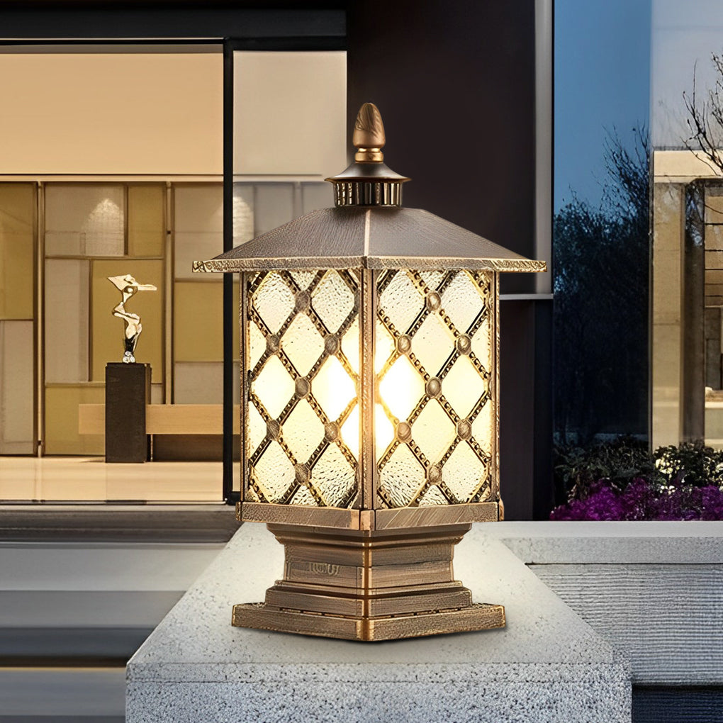 Retro Creative Waterproof Modern Outdoor Fence Post Lights Pillar Lamp - Dazuma