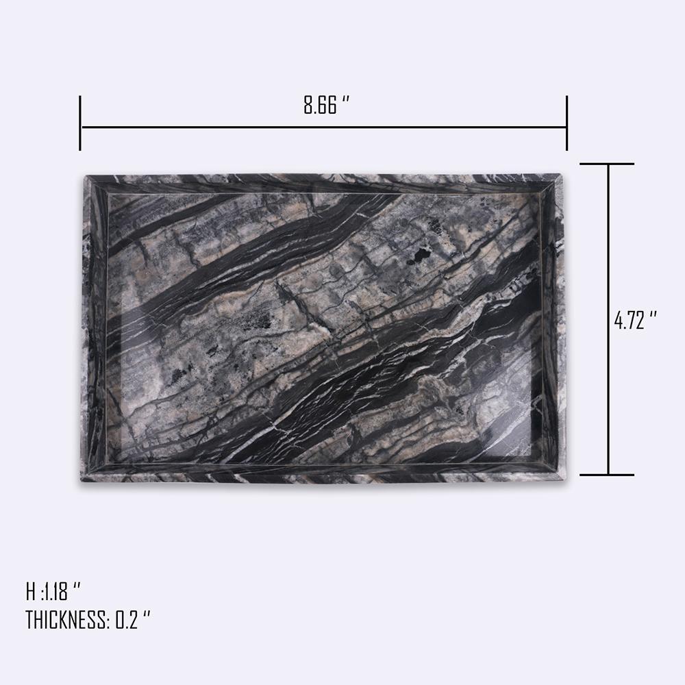 Marble Cookie Tray Veggie Cheese and Cracker Tray Black Rectangle