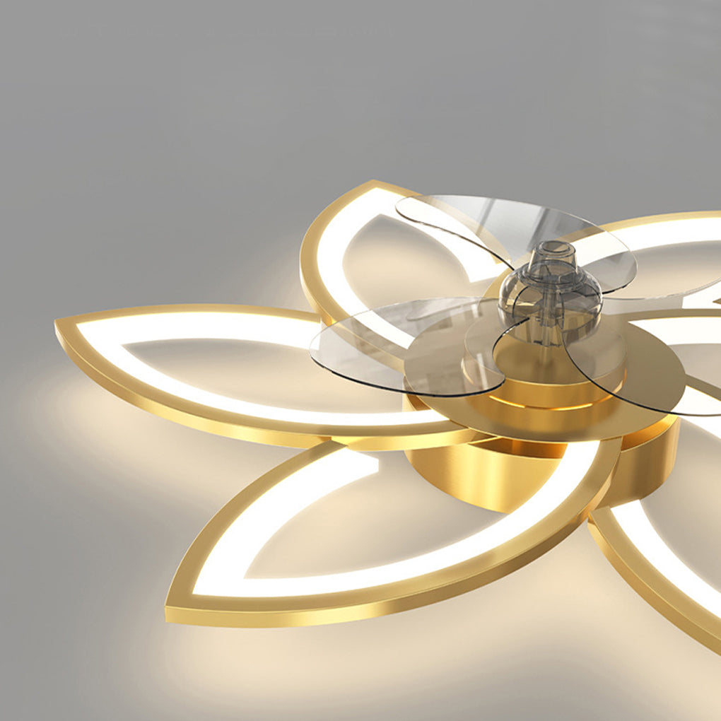 Flower Smart Silent Stepless Dimming LED Modern Ceiling Fan Light