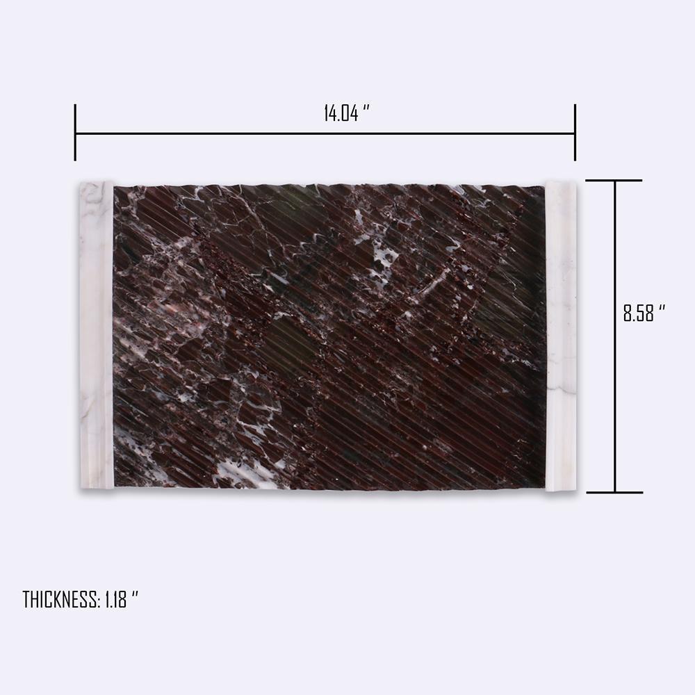 Marble Food Tray Cookie Cracker Serving Tray Red Purple Rectangle