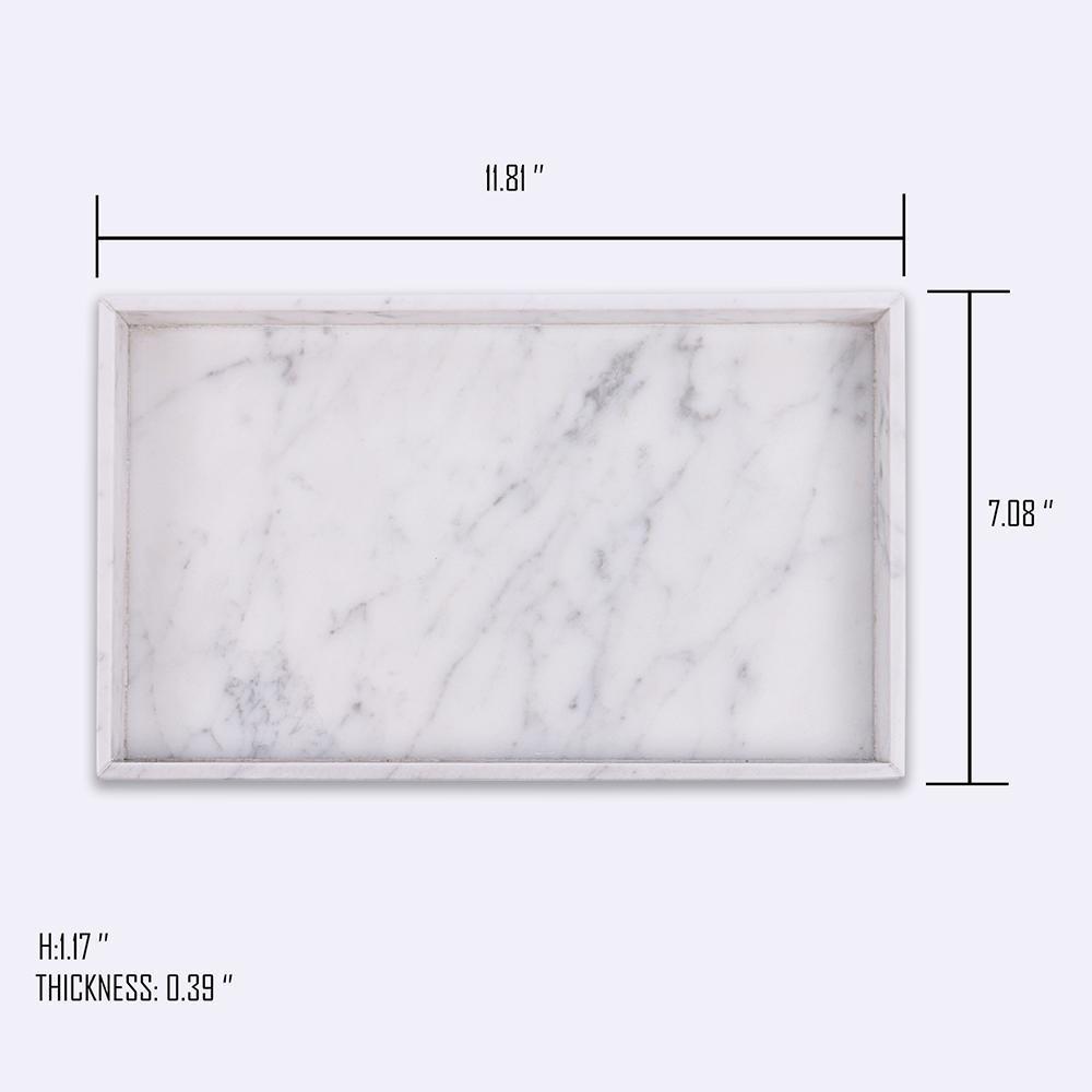 Marble Serving Tray for Tea Rustic Charcuterie Food Tray White Rectangle