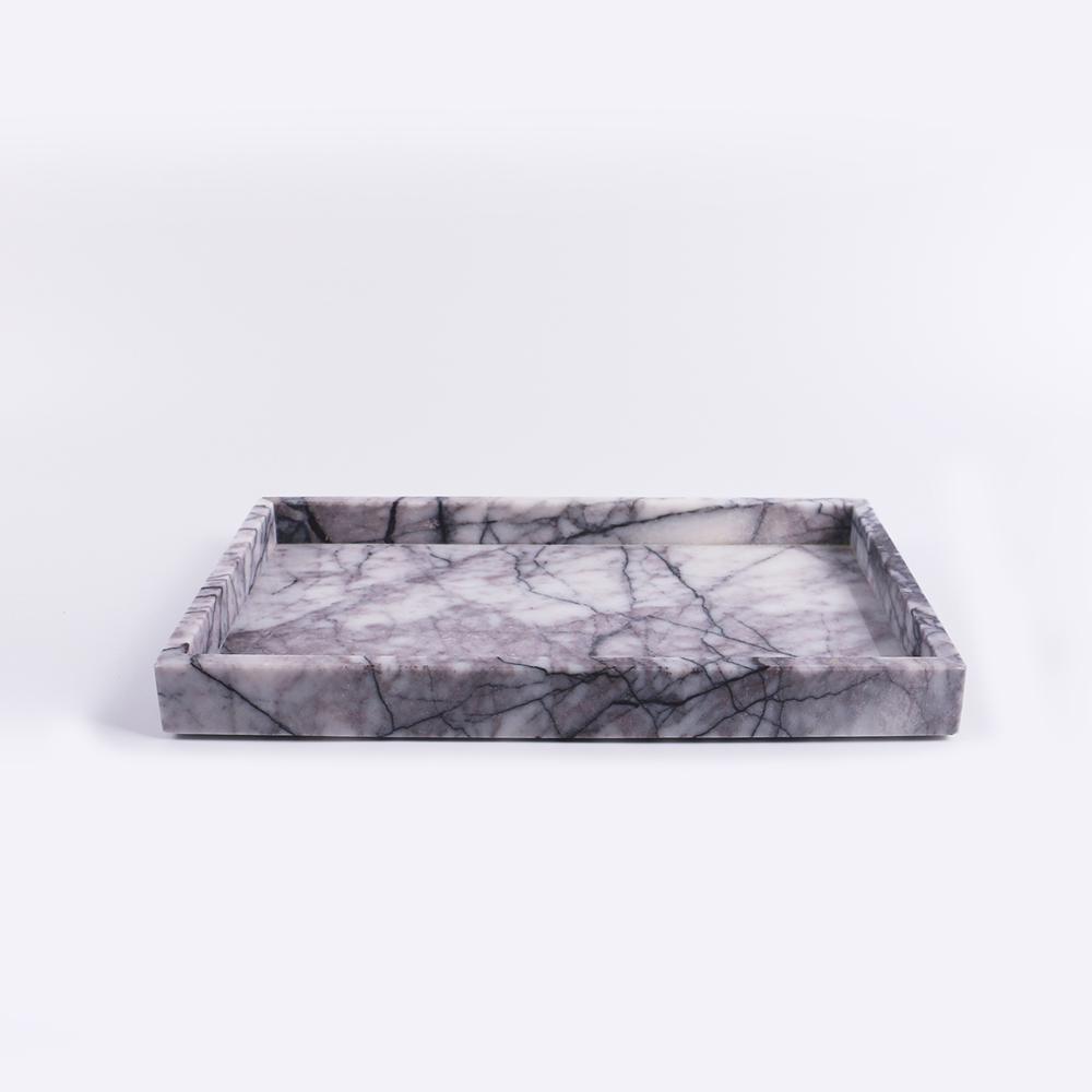 Marble Vegetable Tray Meat Food Serving Tray White Rectangle
