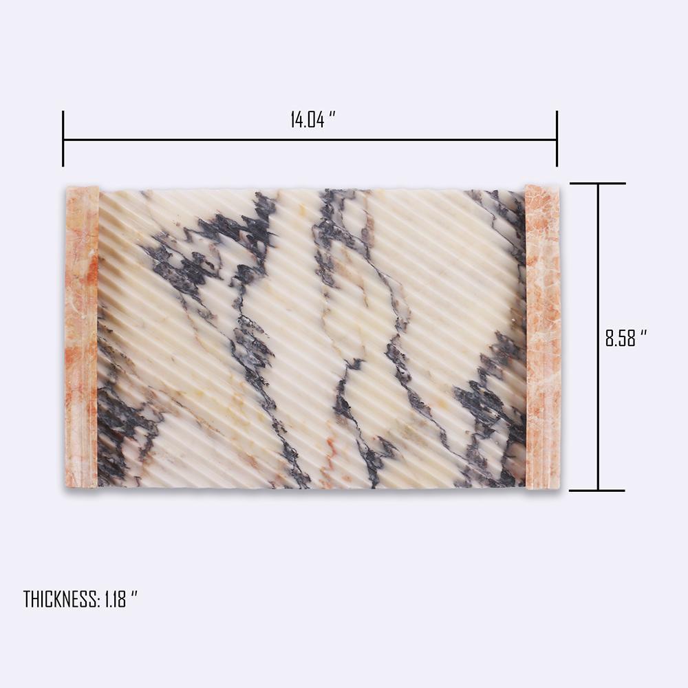 Marble Sushi Tray Coffee Table Serving Tray Tea Rose Red Rectangle