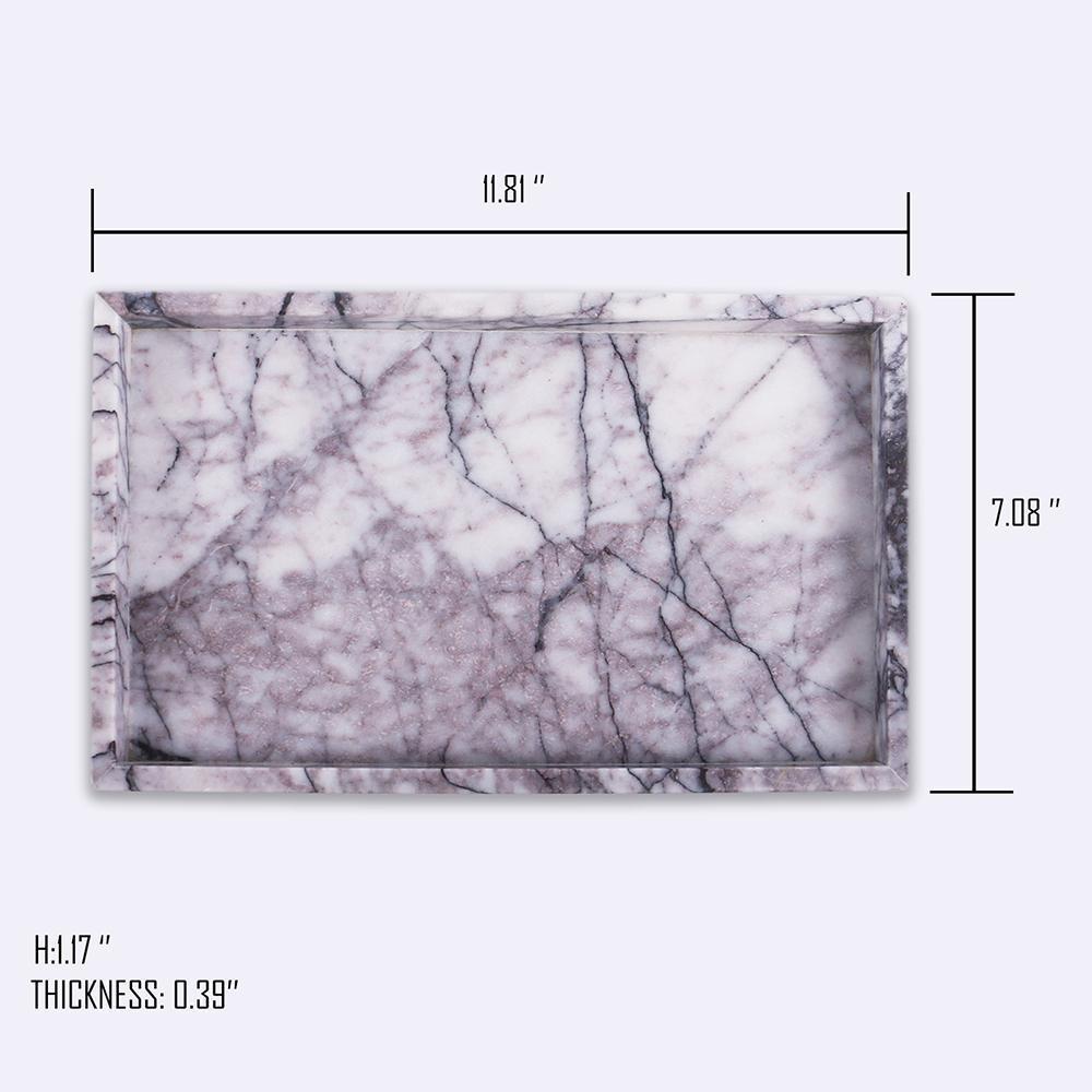 Marble Vegetable Tray Meat Food Serving Tray White Rectangle