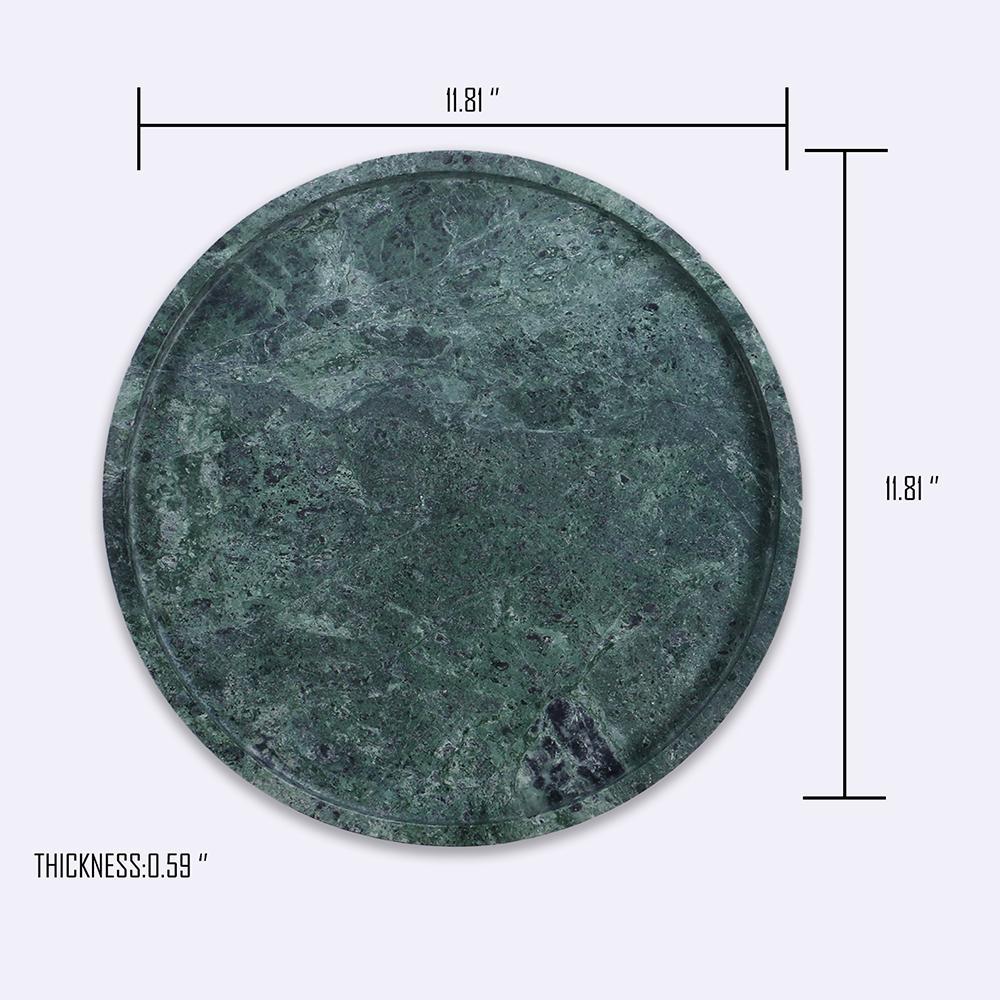 Marble Modern Serving Tray Coffee Table Sushi Fruit Platter Green Round