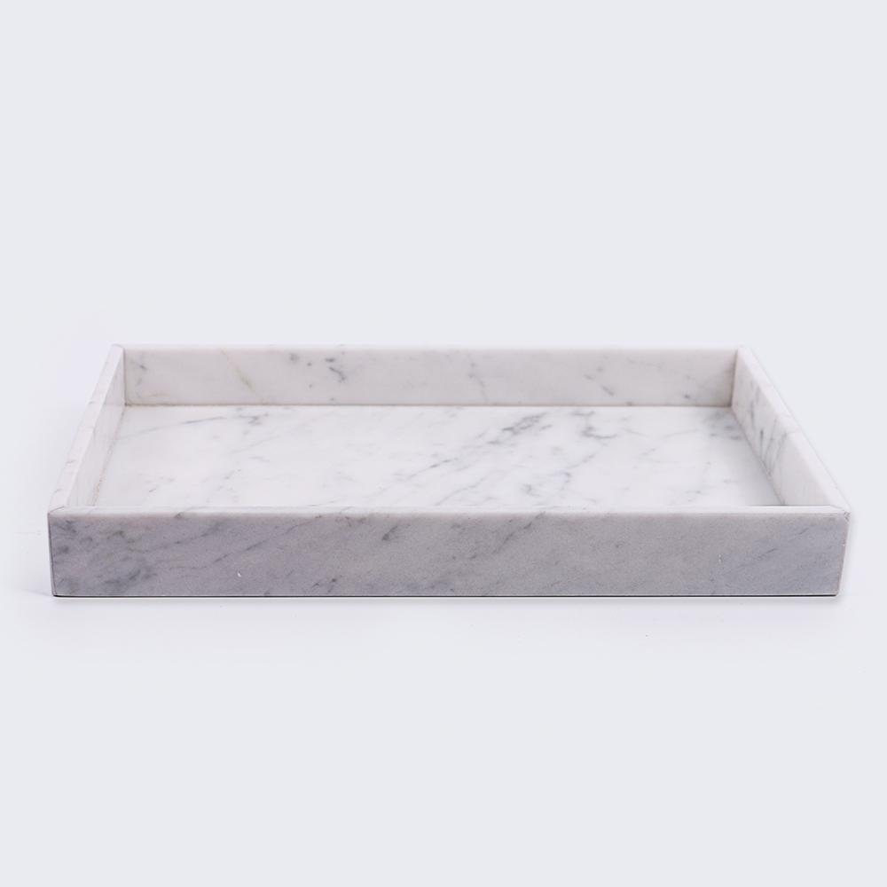Marble Serving Tray for Tea Rustic Charcuterie Food Tray White Rectangle