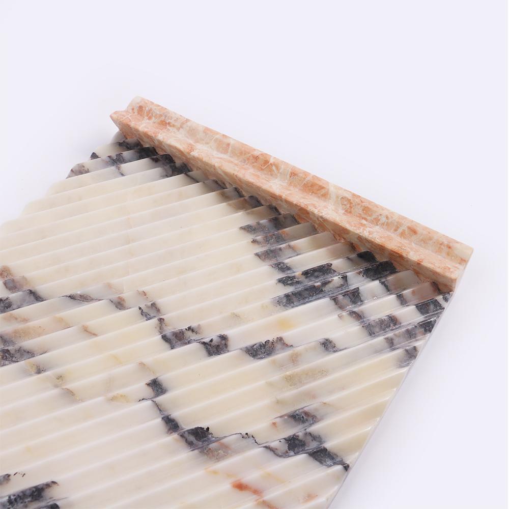 Marble Sushi Tray Coffee Table Serving Tray Tea Rose Red Rectangle