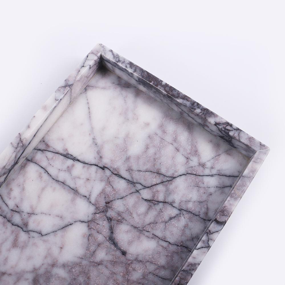 Marble Vegetable Tray Meat Food Serving Tray White Rectangle