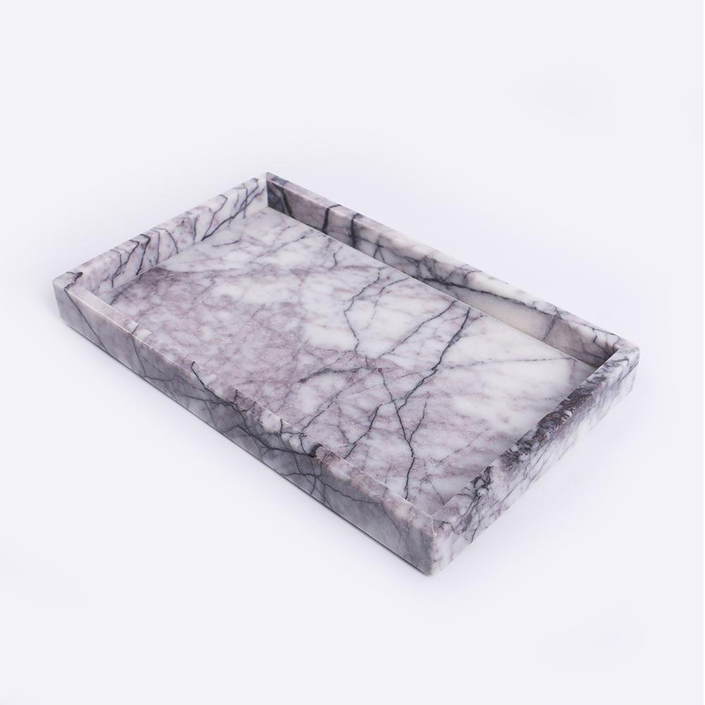 Marble Vegetable Tray Meat Food Serving Tray White Rectangle