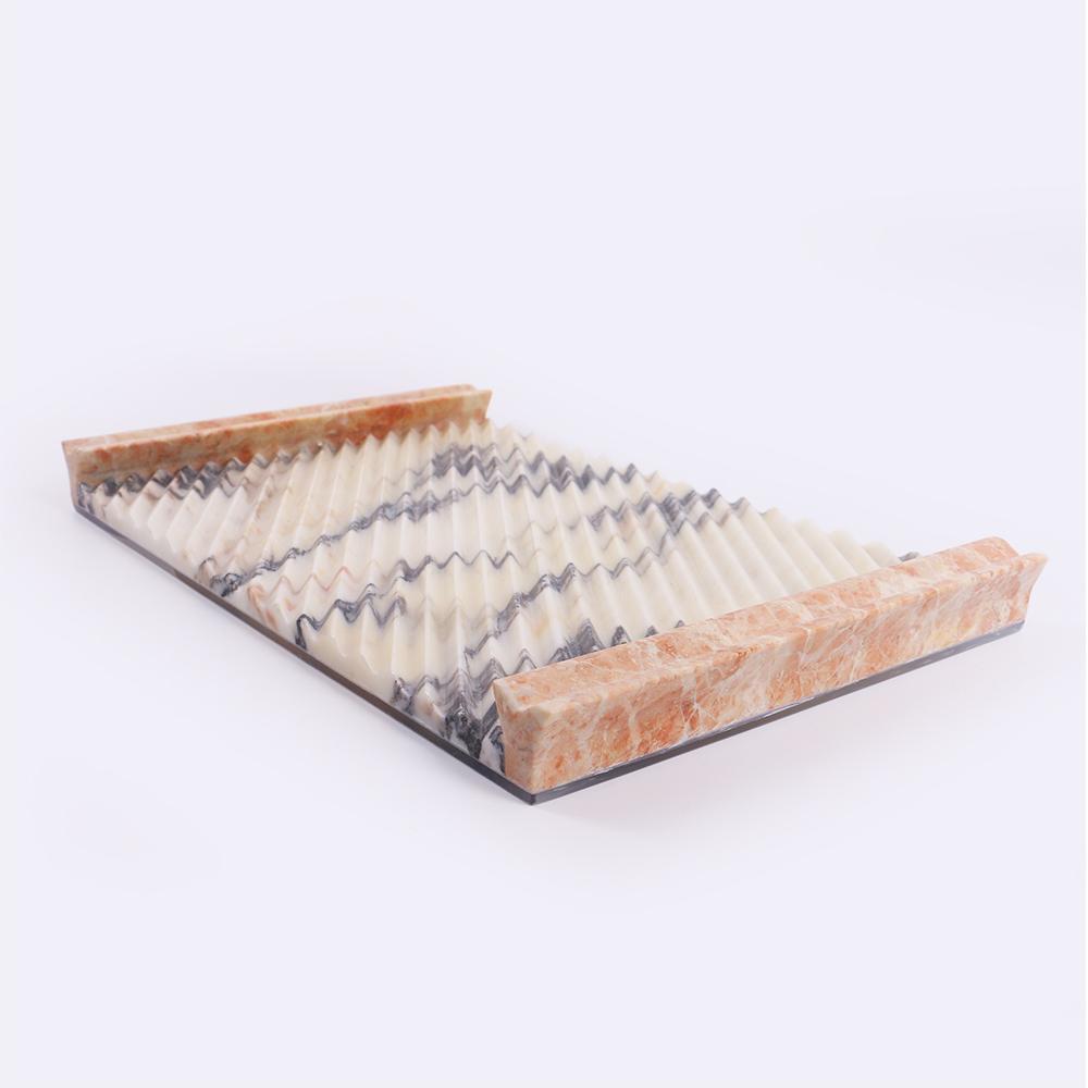 Marble Sushi Tray Coffee Table Serving Tray Tea Rose Red Rectangle