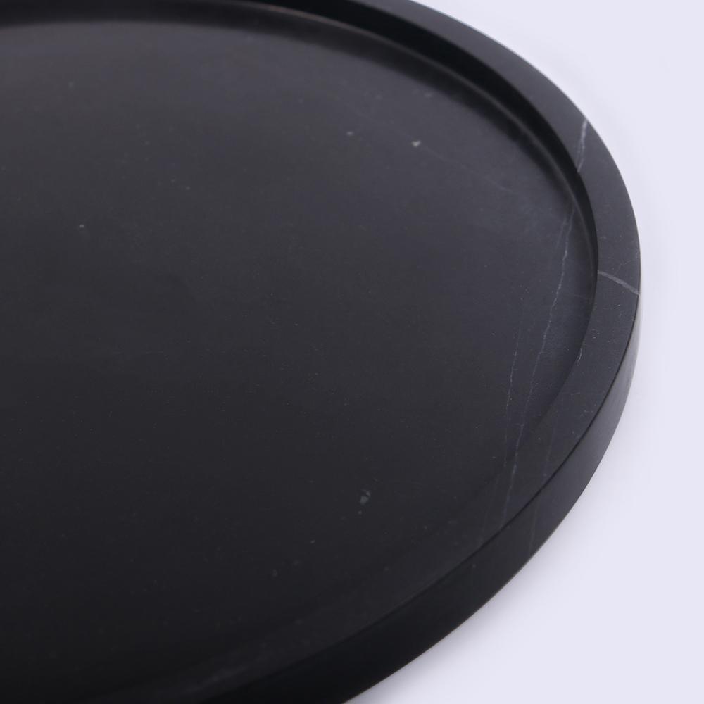 Marble Eating Tray Fruit Circle Serving Tray Fruit Platter Black Round