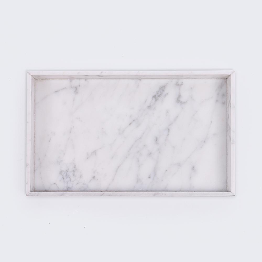 Marble Serving Tray for Tea Rustic Charcuterie Food Tray White Rectangle
