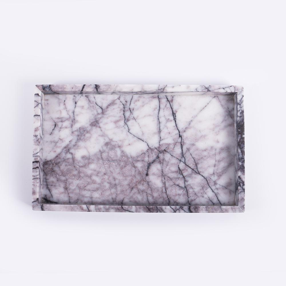 Marble Vegetable Tray Meat Food Serving Tray White Rectangle