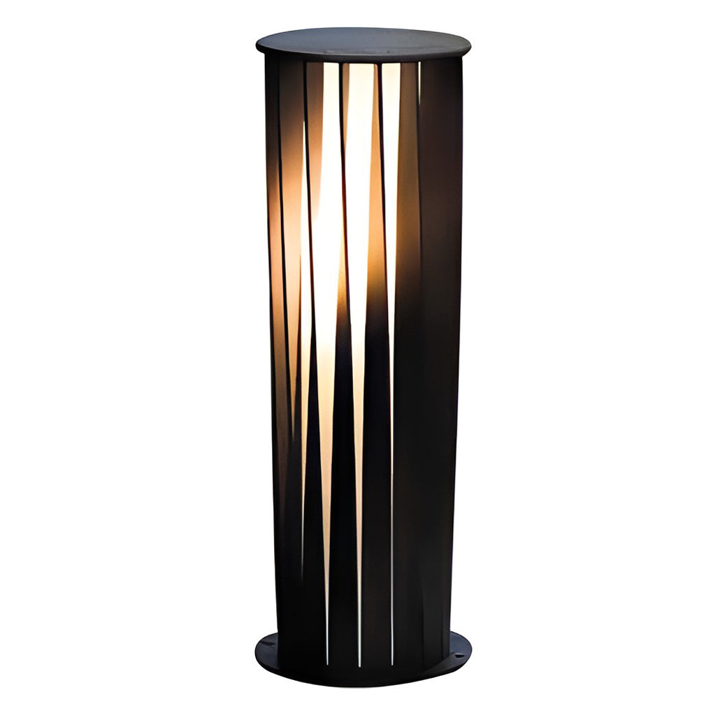 Creative Cylindrical LED Waterproof Black Modern Solar Pathway Lights