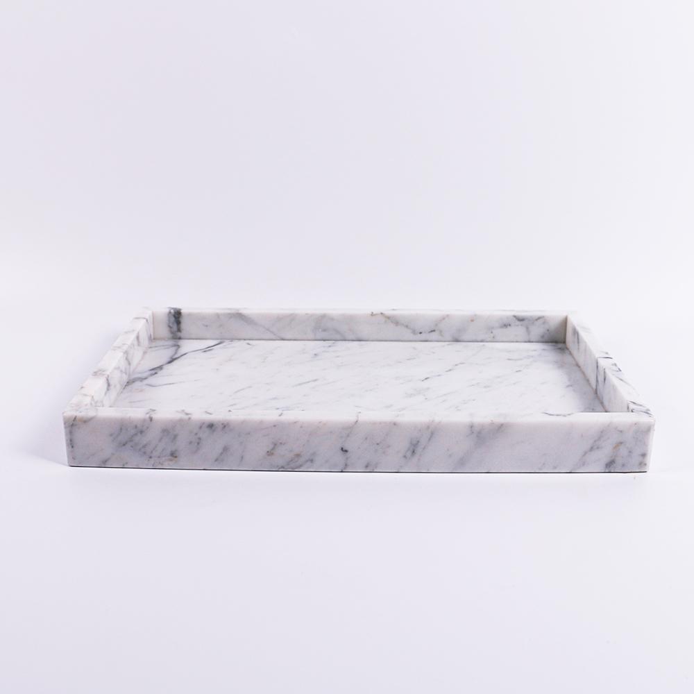Marble Cheese Tray Charcuterie Cracker Serving Tray White Rectangle