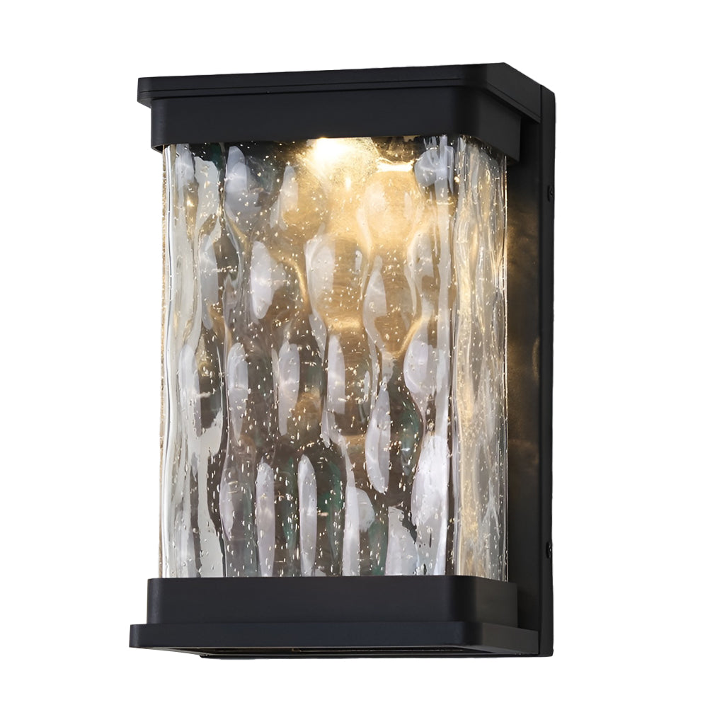 Waterproof Creative Glass LED Black Modern Outdoor Wall Sconce Lighting