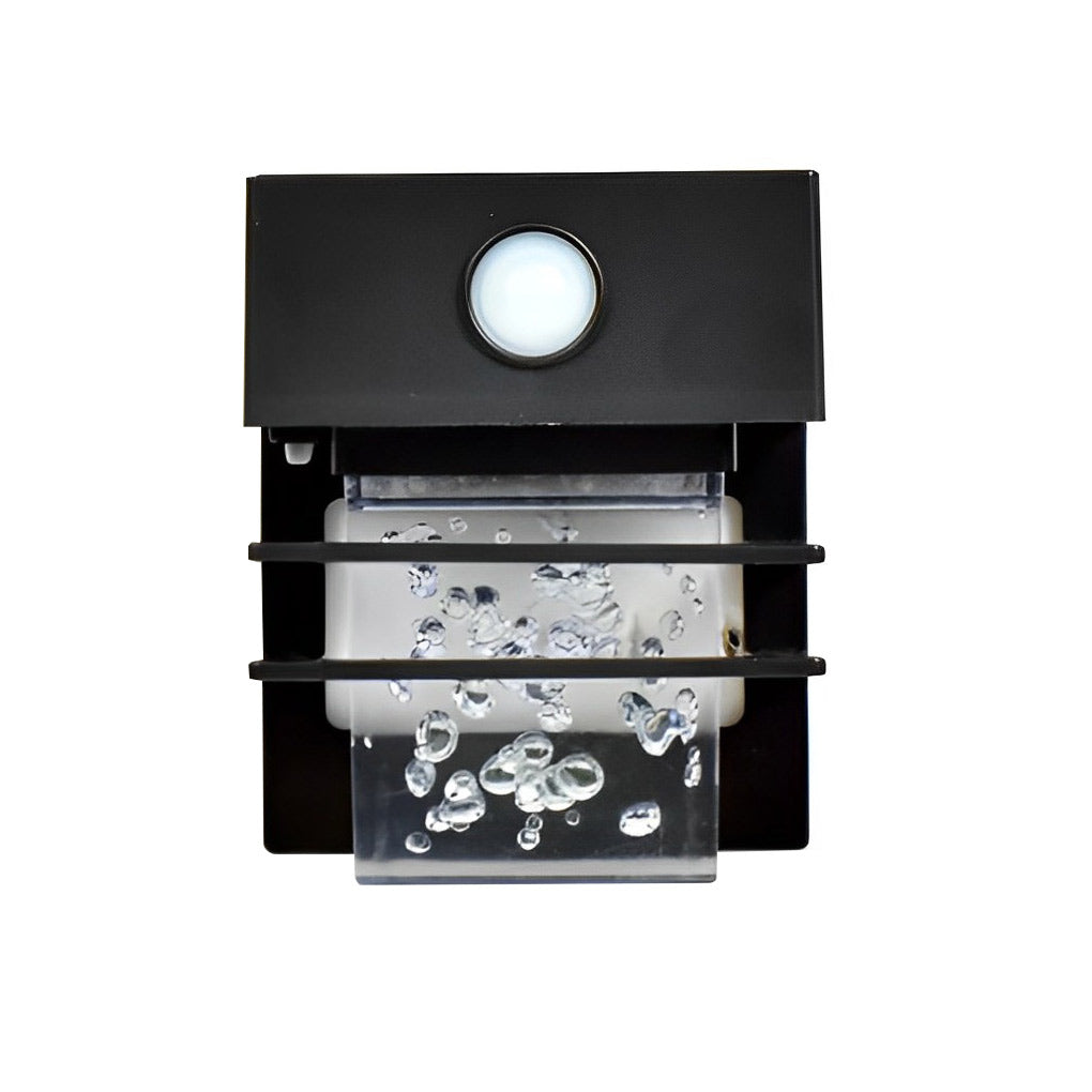 4pcs Crystal Bubbles Waterproof Motion Sensor Black Solar Wall Lamp