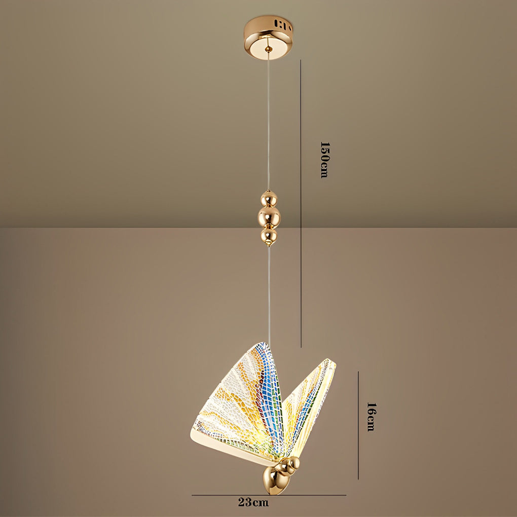 Butterfly Shape Multi-Color Metal Acrylic Design Pendant Lighting LED Ceiling Light