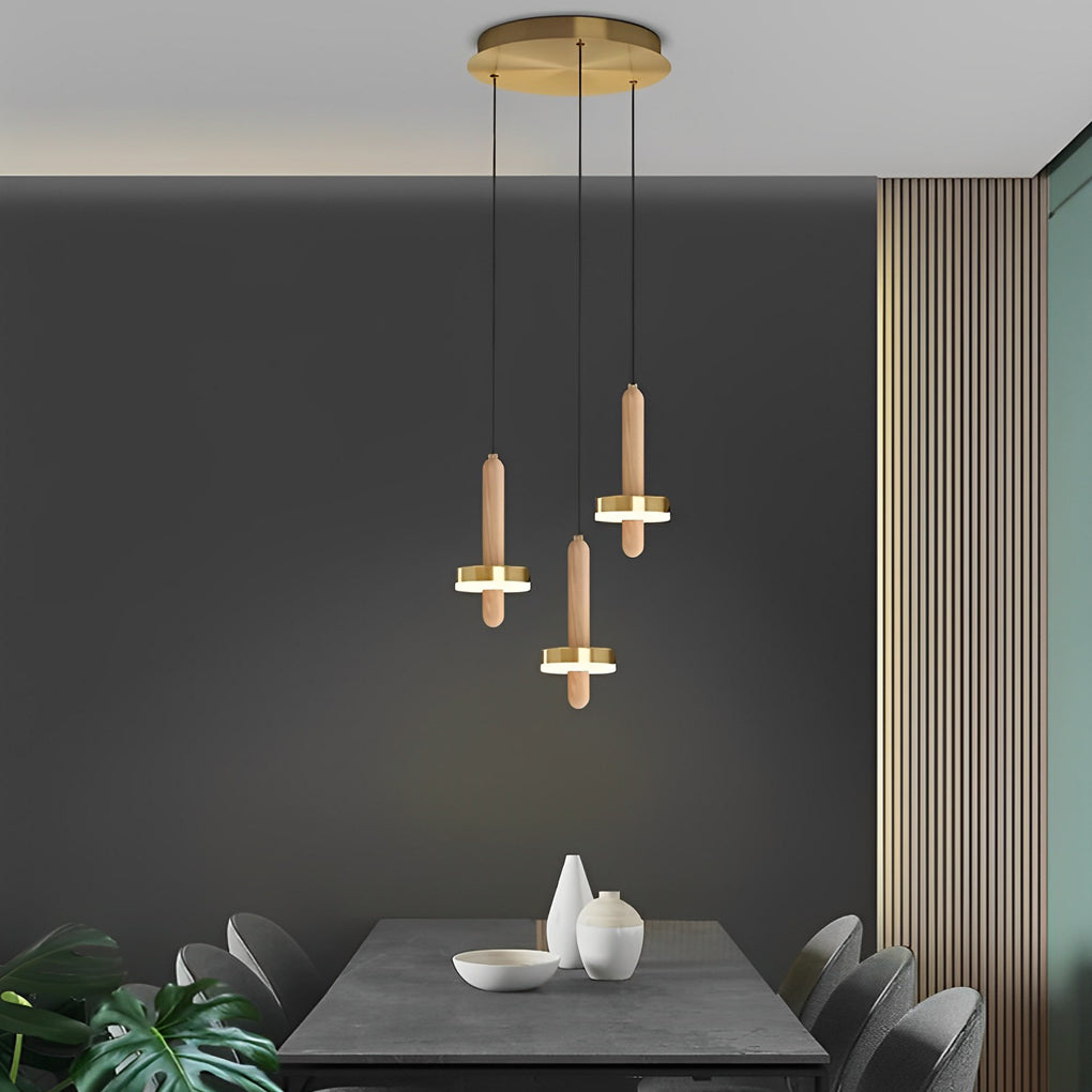 Circle Cylinder LED Gold Nordic Pendant Light Hanging Lamp