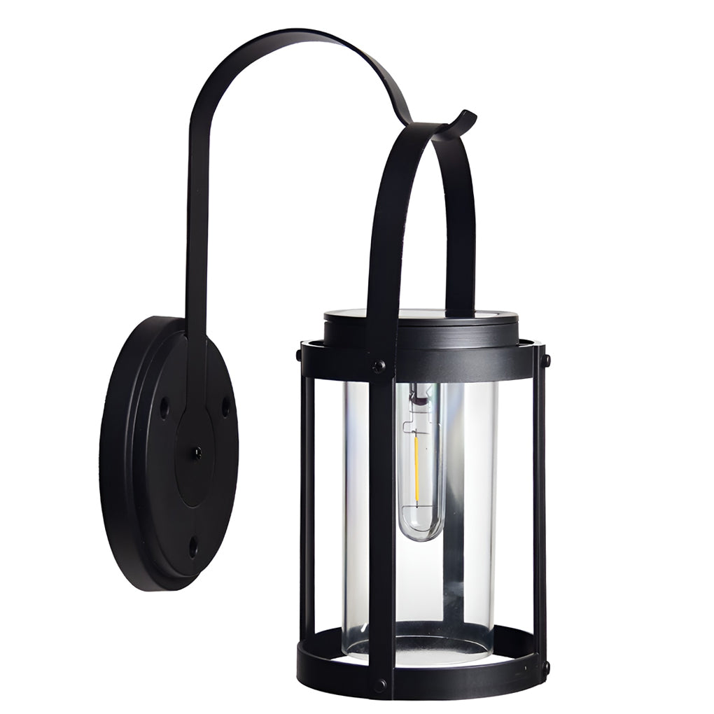 Portable Lantern Shaped LED Waterproof Modern Solar Plug in Wall Sconce Lighting