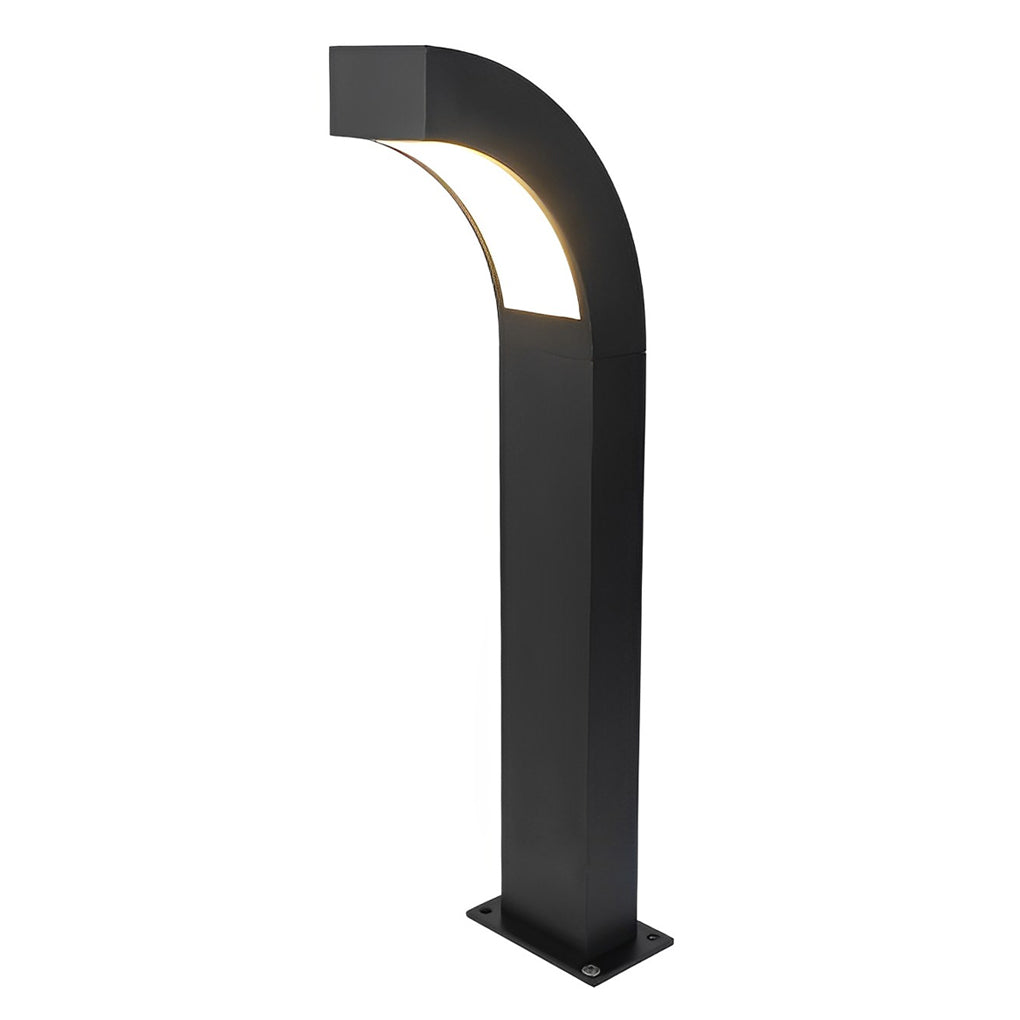 Curved LED Landscape Lighting Minimalist Black Outdoor Path Lighting