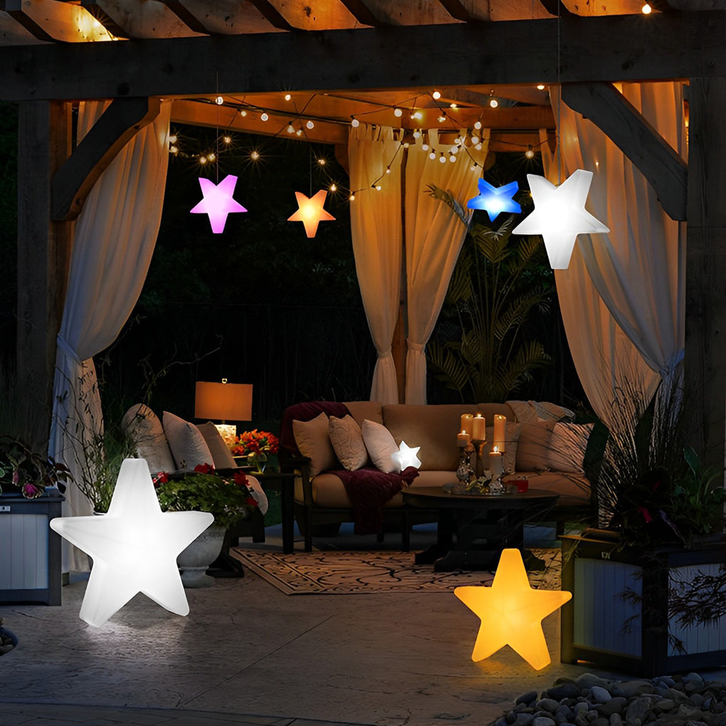 Colorful LED Stars USB Rechargeable 12V Modern Christmas Ornament Lights  Outdoor Waterproof Christmas Decor for Party Garden – Dazuma