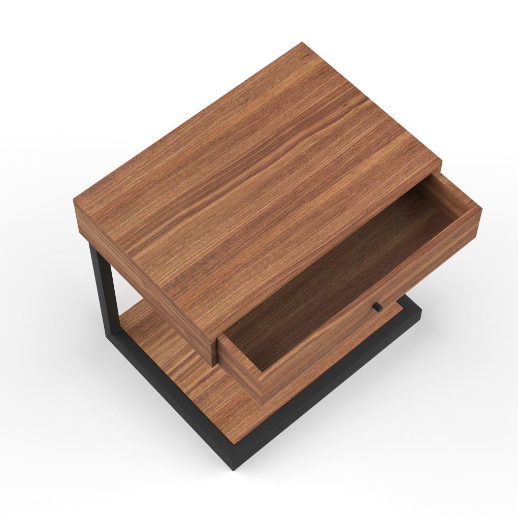 Solid Wood C Shaped Nightstand Bedside End Table - dazuma