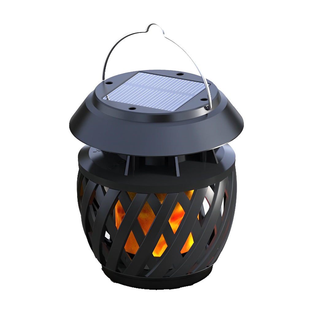 Portable USB Rechargeable LED Flickering Flame Solar Outdoor Lanterns