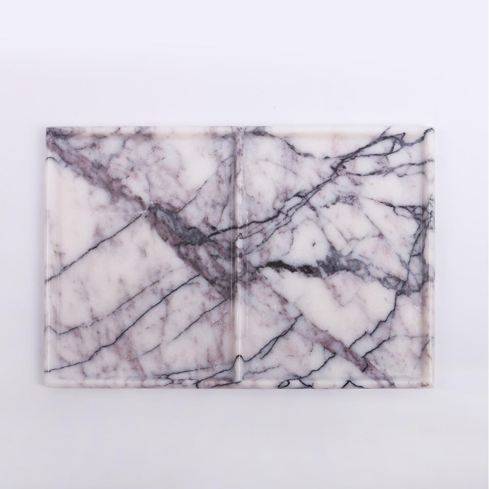 Marble Rectangle Serving Tray for Tea Coffee Sushi Fruit Platter White