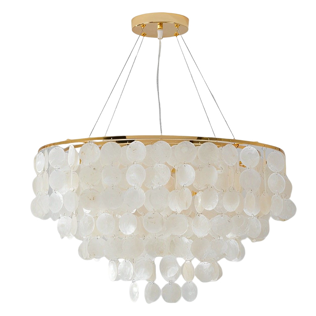 Round Shells Pieces Electroplated Iron LED Nordic Chandelier Pendant ...