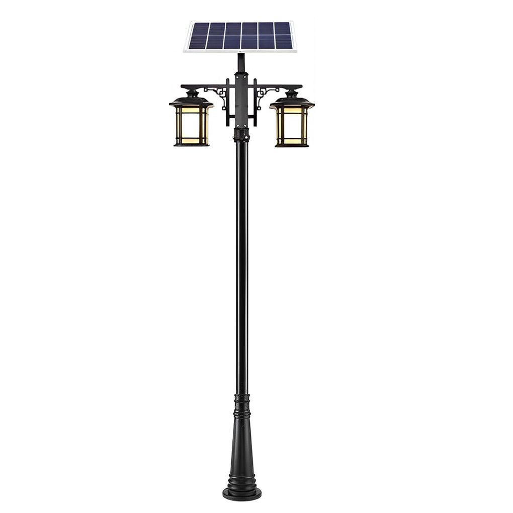 Vintage Waterproof 3 Step Dimming LED Solar Outdoor Pole Lights with Remote