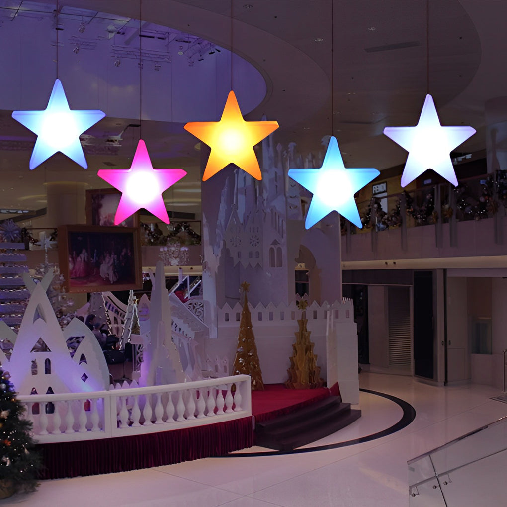 Colorful LED Stars USB Rechargeable 12V Modern Christmas Ornament Lights