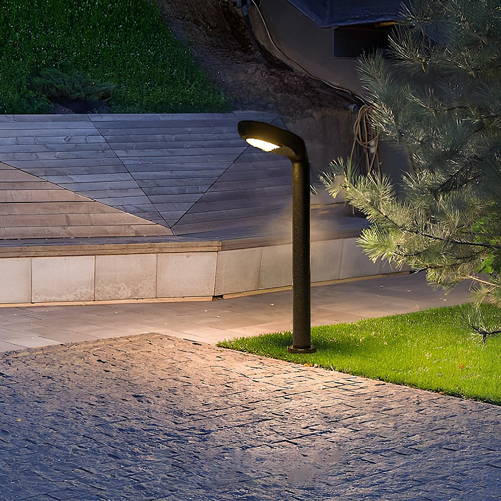 Minimalist Waterproof LED Black Modern Solar Powered Lawn Lights Garden Lamp