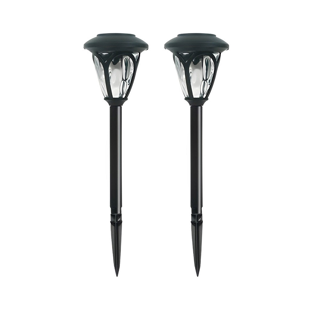 2PCS Intelligent Solar LED Lawn Lamps with Black Opaque Glass Lampshade